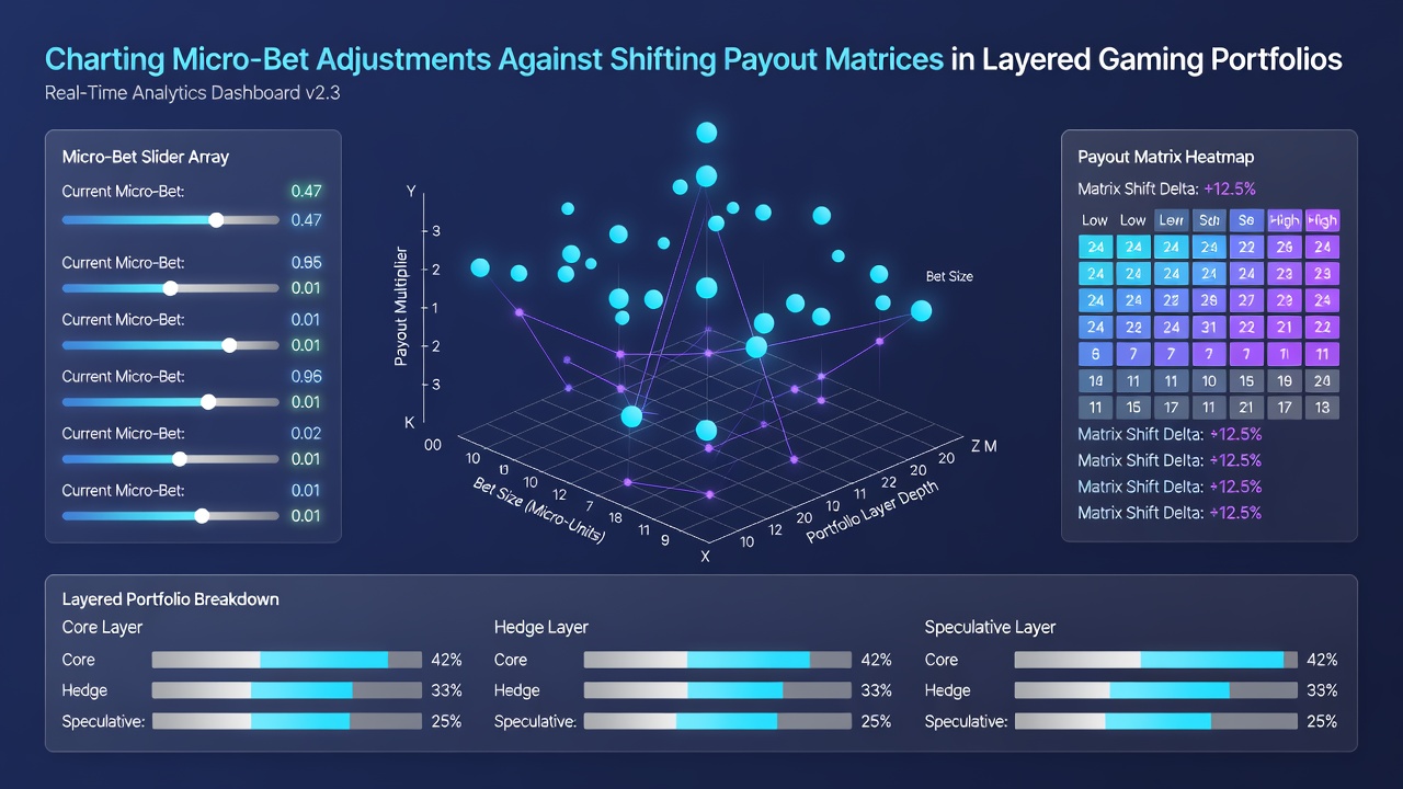 Dashboard screenshot illustrating real-time micro-bet calibration against evolving payout matrices in diversified gaming portfolios