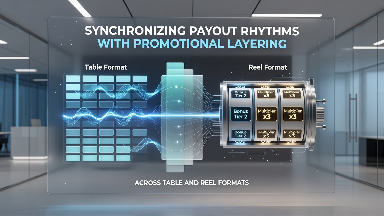 Analytics dashboard displaying payout rhythms and layered promotions across casino games