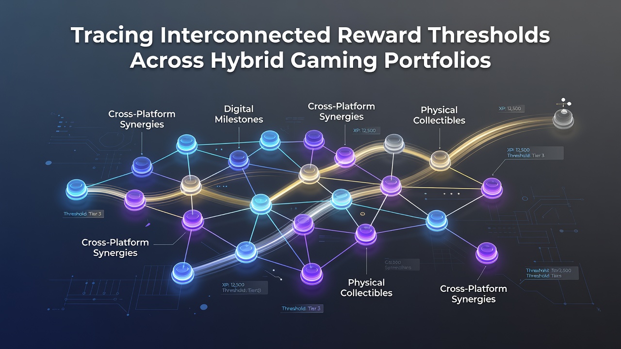 Chart illustrating cross-game reward threshold interactions and player progression